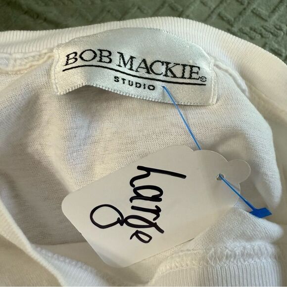Bob Mackie Studio Vintage White Star T-Shirt - Picture 4 of 7